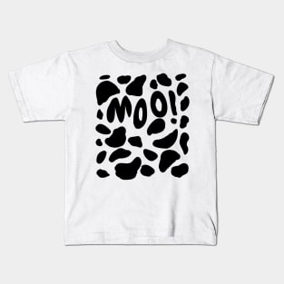 Cow Print MOO Kids T-Shirt